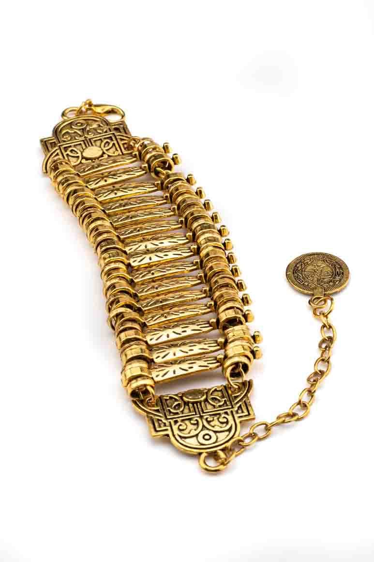 metal gold ethnic fashion boho chic bracelet- awatara