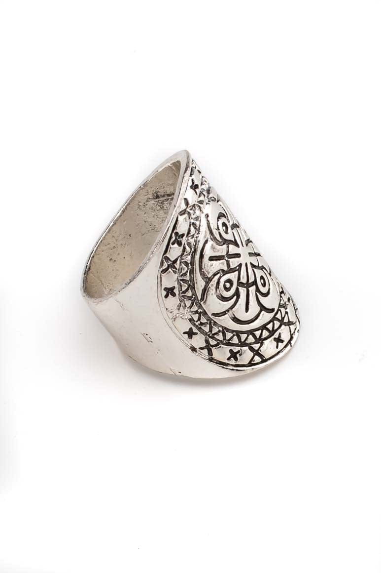  Metal silver bohemian style carving ring-awatara