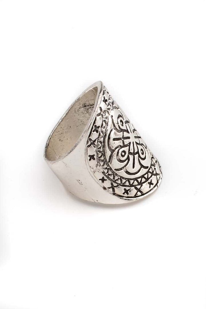  Metal silver bohemian style carving ring-awatara