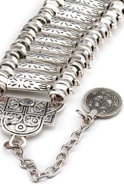 metal silver ethnic fashion boho chic bracelet- awatara