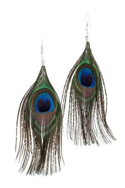 Peacock Feather Earrings - awatara