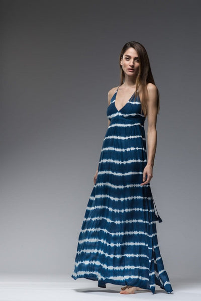 SHORETTA TIE DYE BACKLESS LONG DRESS - awatara