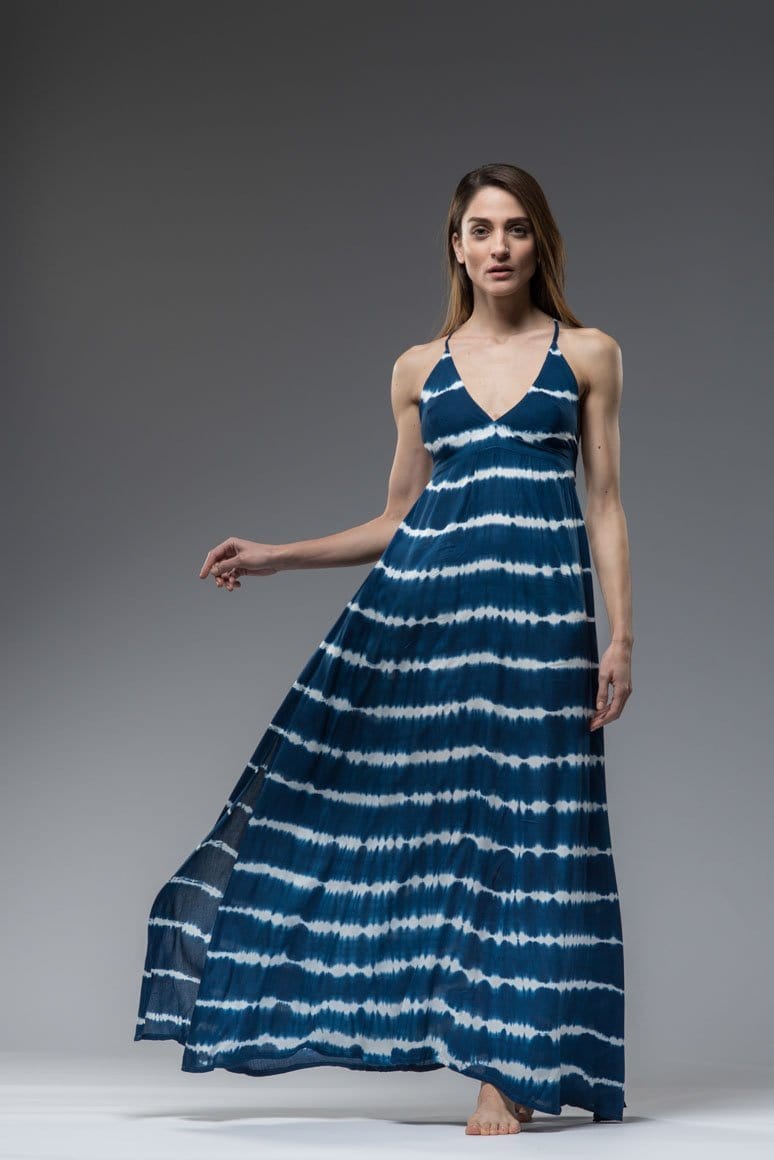 SHORETTA TIE DYE BACKLESS LONG DRESS - awatara