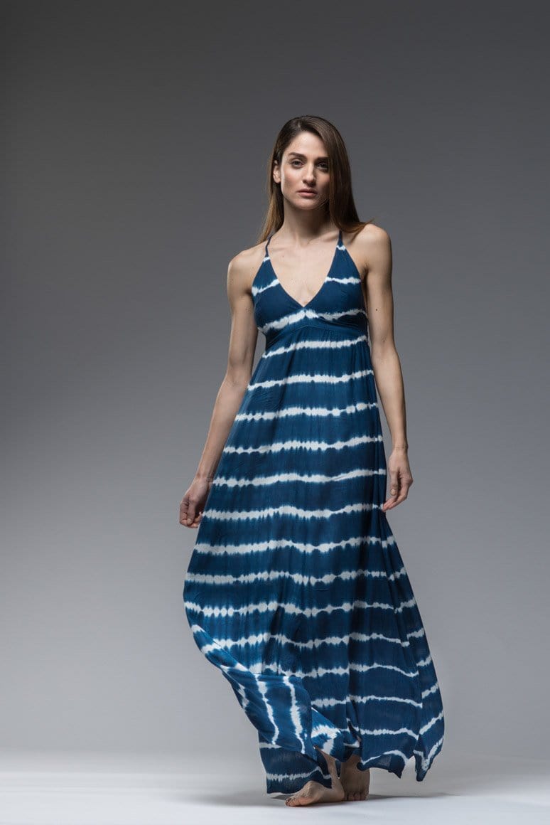 SHORETTA TIE DYE BACKLESS LONG DRESS - awatara