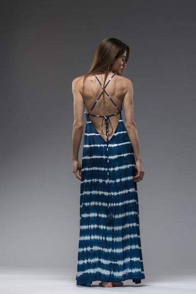 SHORETTA TIE DYE BACKLESS LONG DRESS - awatara