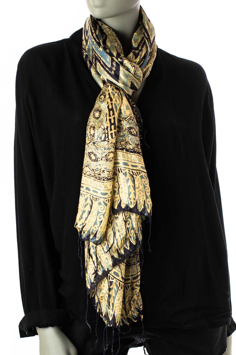  Boho elegant chic silk batik scarf-awatara