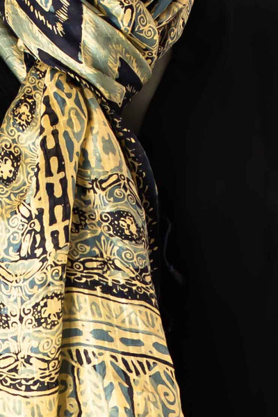  Boho elegant chic silk batik scarf-awatara