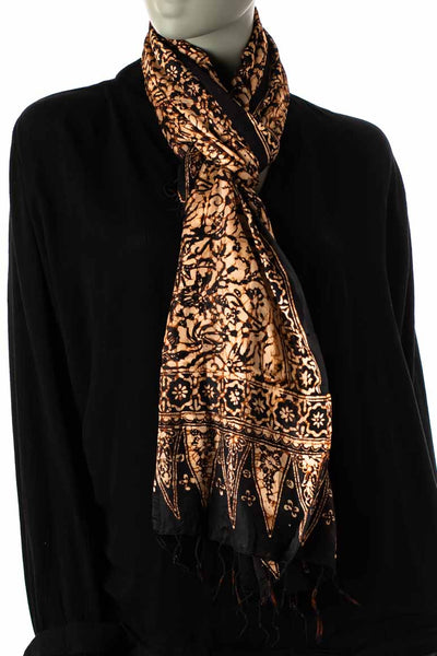 Boho elegant chic silk batik scarf-awatara