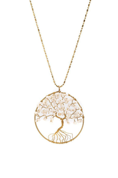 Tree of life pendant handmade pearl necklace - awatara